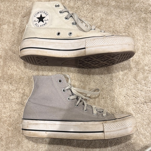 Converse Shoes - Converse High-Tops in Light Gray and Off-White